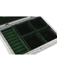Scatola-Portagioie Home ESPRIT Verde Argentato Legno Alluminio 27,5 x 20 x 5,4 cm