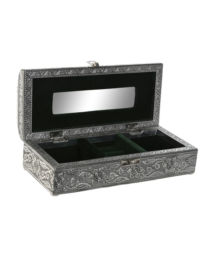 Scatola-Portagioie Home ESPRIT Verde Argentato Legno Alluminio 22,5 x 10 x 6,5 cm Scatola-Portagioie Home ESPRIT Verde Argentato Legno Alluminio 22,5 x 10 x 6,5 cm