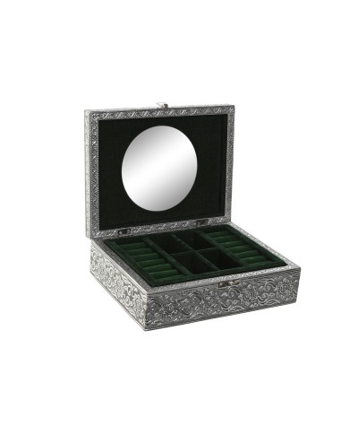 Scatola-Portagioie Home ESPRIT Verde Argentato Legno Alluminio 22,5 x 17,5 x 7,6 cm Scatola-Portagioie Home ESPRIT Verde Argentato Legno Alluminio 22,5 x 17,5 x 7,6 cm