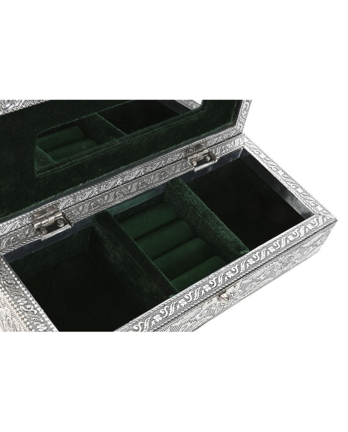 Scatola-Portagioie Home ESPRIT Verde Argentato Legno Alluminio 22,5 x 10 x 6,5 cm Scatola-Portagioie Home ESPRIT Verde Argentato Legno Alluminio 22,5 x 10 x 6,5 cm