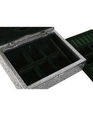 Scatola-Portagioie Home ESPRIT Verde Argentato Legno Alluminio 22,5 x 17,5 x 7,6 cm