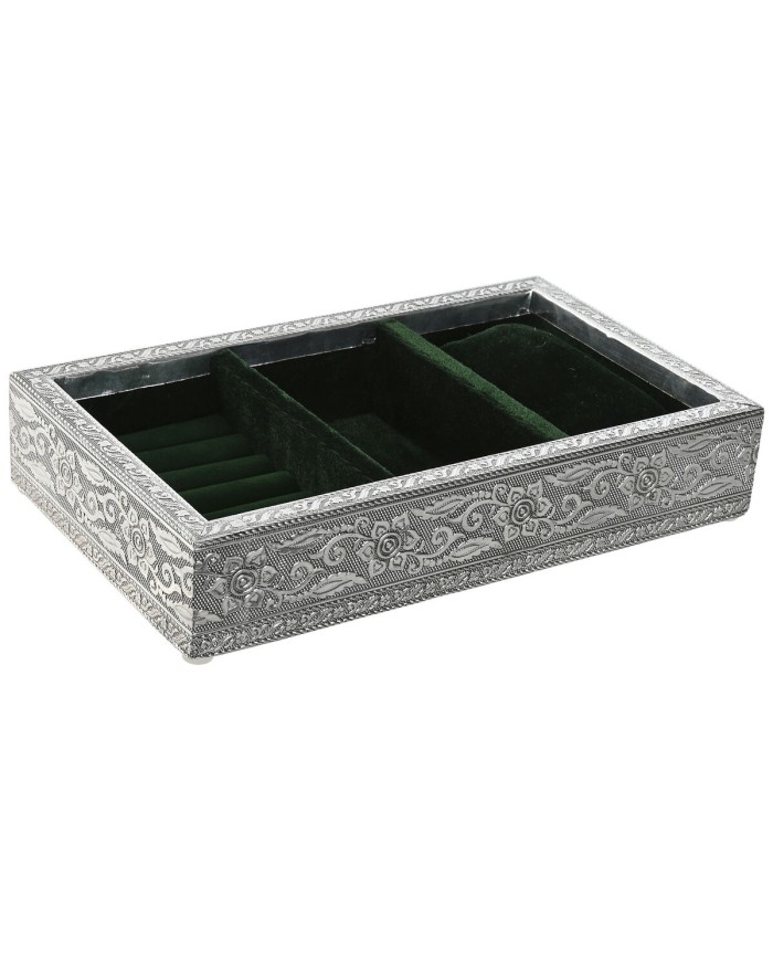 Scatola-Portagioie Home ESPRIT Verde Argentato Legno Alluminio 25 x 15 x 5 cm Scatola-Portagioie Home ESPRIT Verde Argentato Legno Alluminio 25 x 15 x 5 cm