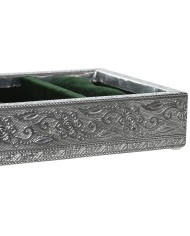 Scatola-Portagioie Home ESPRIT Verde Argentato Legno Alluminio 25 x 15 x 5 cm Scatola-Portagioie Home ESPRIT Verde Argentato Legno Alluminio 25 x 15 x 5 cm