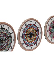 Orologio da Tavolo Home ESPRIT Ceramica Mandala 16 x 1 x 16 cm