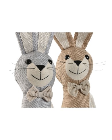 Fermaporta Home ESPRIT Sabbia 20 x 10 x 35 cm Coniglio (2 Unità)