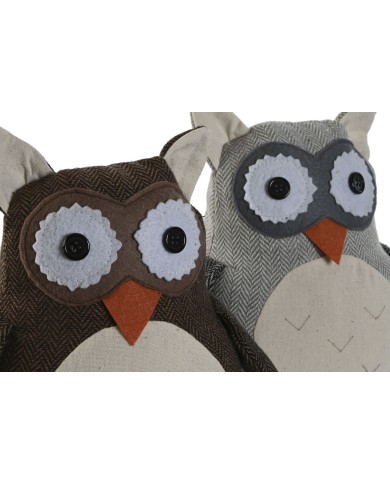 Fermaporta Home ESPRIT Sabbia 25 x 12 x 20 cm Gufo (2 Unità)