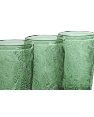 Set di Bicchieri Home ESPRIT Verde Cristallo Con rilievo 370 ml (6 Unità)