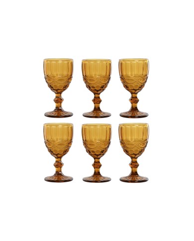 Set di Bicchieri Home ESPRIT Ambra Cristallo 240 ml (6 Unità) Set di Bicchieri Home ESPRIT Ambra Cristallo 240 ml (6 Unità)
