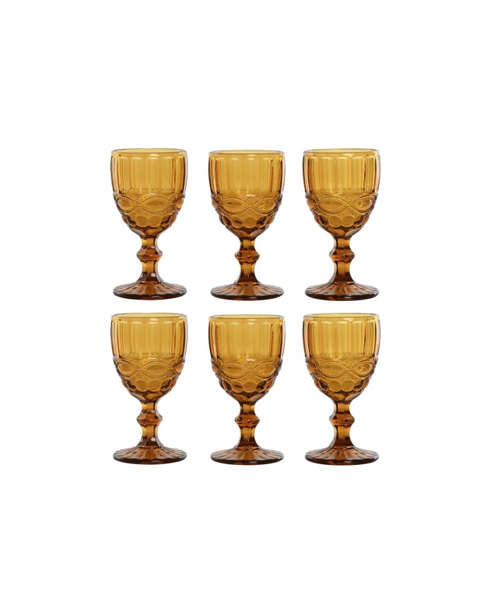 Set di Bicchieri Home ESPRIT Ambra Cristallo 240 ml (6 Unità) Set di Bicchieri Home ESPRIT Ambra Cristallo 240 ml (6 Unità)