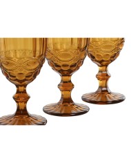 Set di Bicchieri Home ESPRIT Ambra Cristallo 240 ml (6 Unità) Set di Bicchieri Home ESPRIT Ambra Cristallo 240 ml (6 Unità)