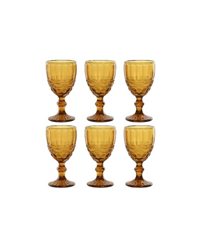 Set di Bicchieri Home ESPRIT Ambra Cristallo 325 ml (6 Unità) Set di Bicchieri Home ESPRIT Ambra Cristallo 325 ml (6 Unità)