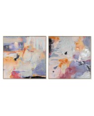 Quadro Home ESPRIT Astratto Moderno 80 x 3,5 x 80 cm (2 Unità) Quadro Home ESPRIT Astratto Moderno 80 x 3,5 x 80 cm (2 Unità)