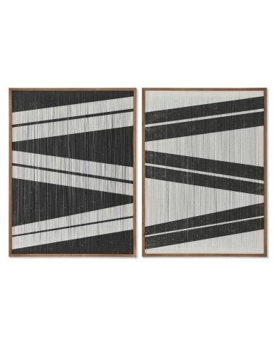 Quadro Home ESPRIT Righe Città 60 x 3 x 60 cm (2 Unità)