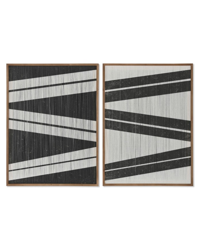 Quadro Home ESPRIT Righe Città 60 x 3 x 60 cm (2 Unità)