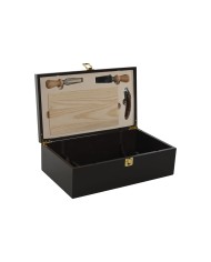 Set di Accessori per il Vino Home ESPRIT Marrone scuro Legno MDF 36 x 21 x 12 cm