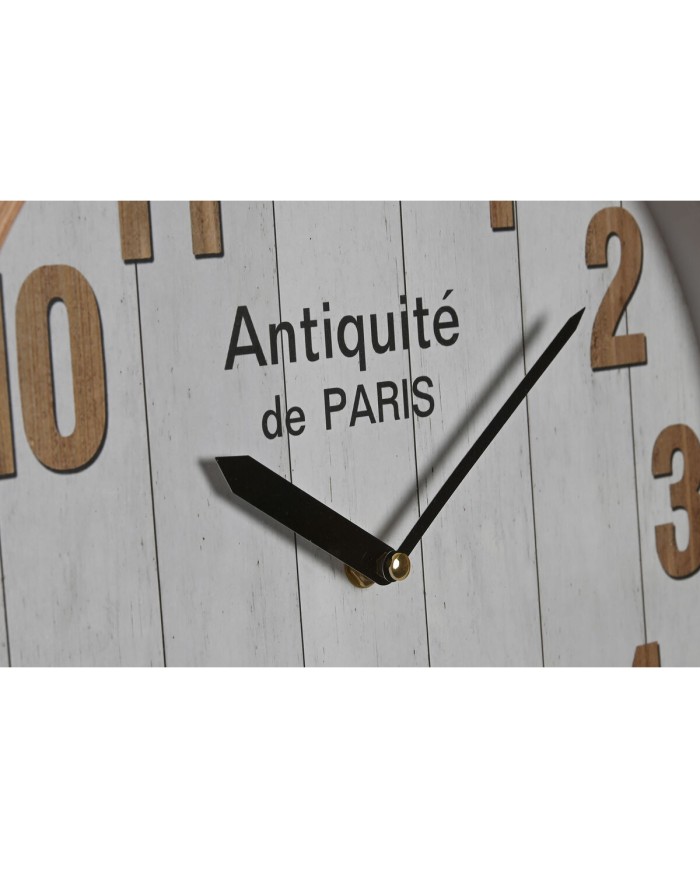 Orologio da Parete Home ESPRIT Bianco Cristallo Legno MDF 32 x 4,5 x 32 cm (2 Unità)