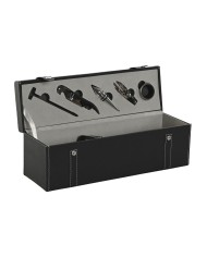 Set di Accessori per il Vino Home ESPRIT Nero Legno MDF 12 x 17 x 6 cm