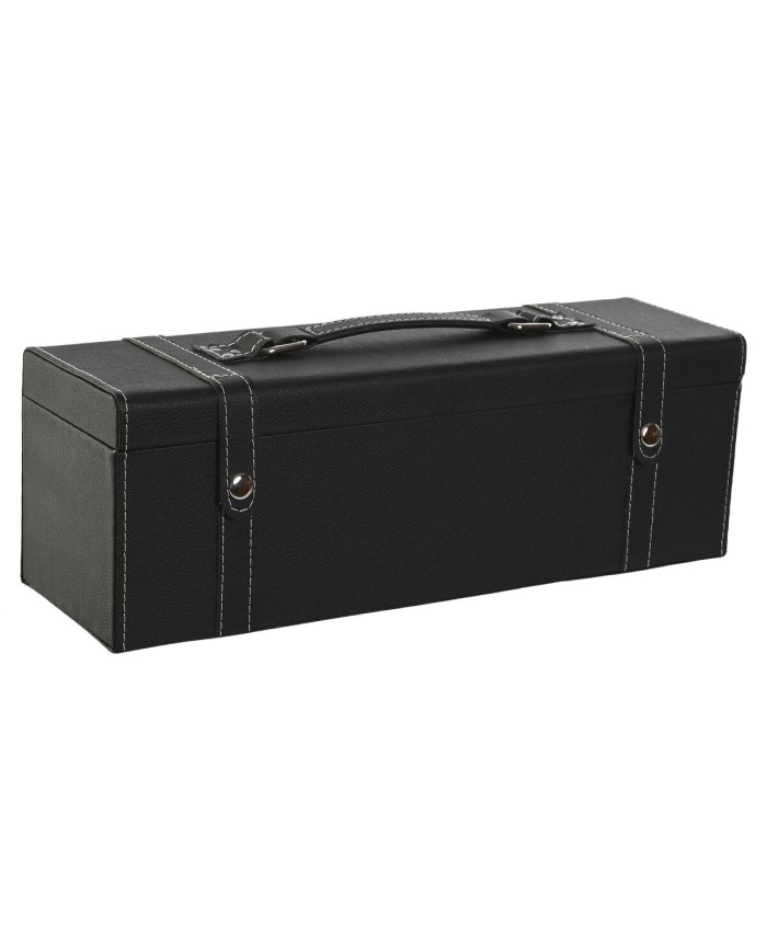 Set di Accessori per il Vino Home ESPRIT Nero Grigio Pelle 36 x 11 x 12 cm Set di Accessori per il Vino Home ESPRIT Nero Grigio Pelle 36 x 11 x 12 cm