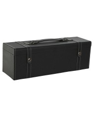 Set di Accessori per il Vino Home ESPRIT Nero Grigio Pelle 36 x 11 x 12 cm Set di Accessori per il Vino Home ESPRIT Nero Grigio Pelle 36 x 11 x 12 cm