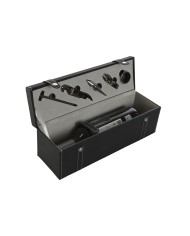 Set di Accessori per il Vino Home ESPRIT Nero Grigio Pelle 36 x 11 x 12 cm Set di Accessori per il Vino Home ESPRIT Nero Grigio Pelle 36 x 11 x 12 cm