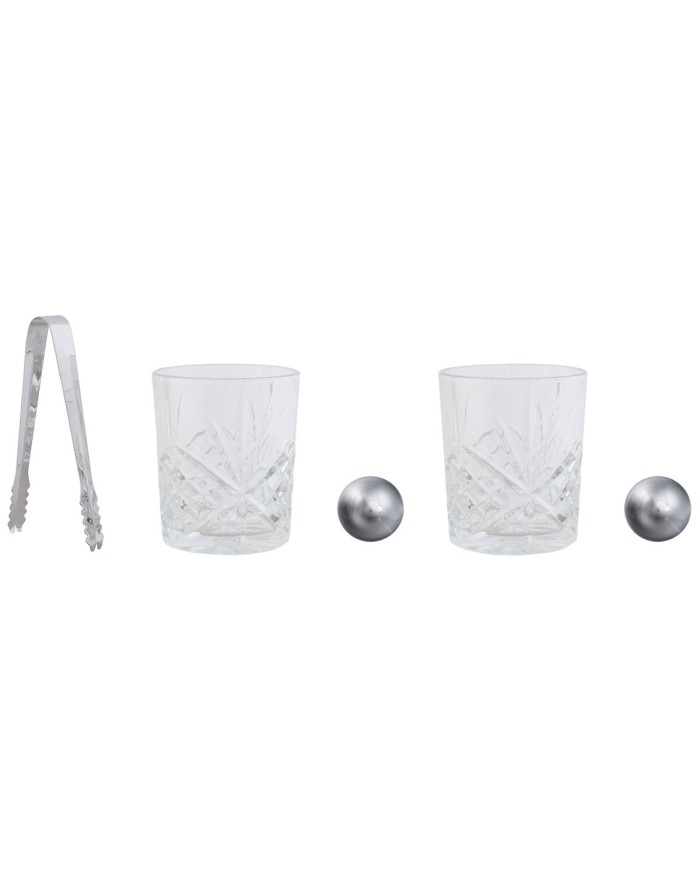 Set whisky Home ESPRIT Naturale Bambù Cristallo