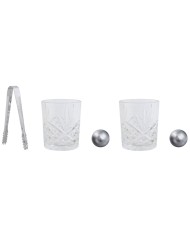 Set whisky Home ESPRIT Naturale Bambù Cristallo