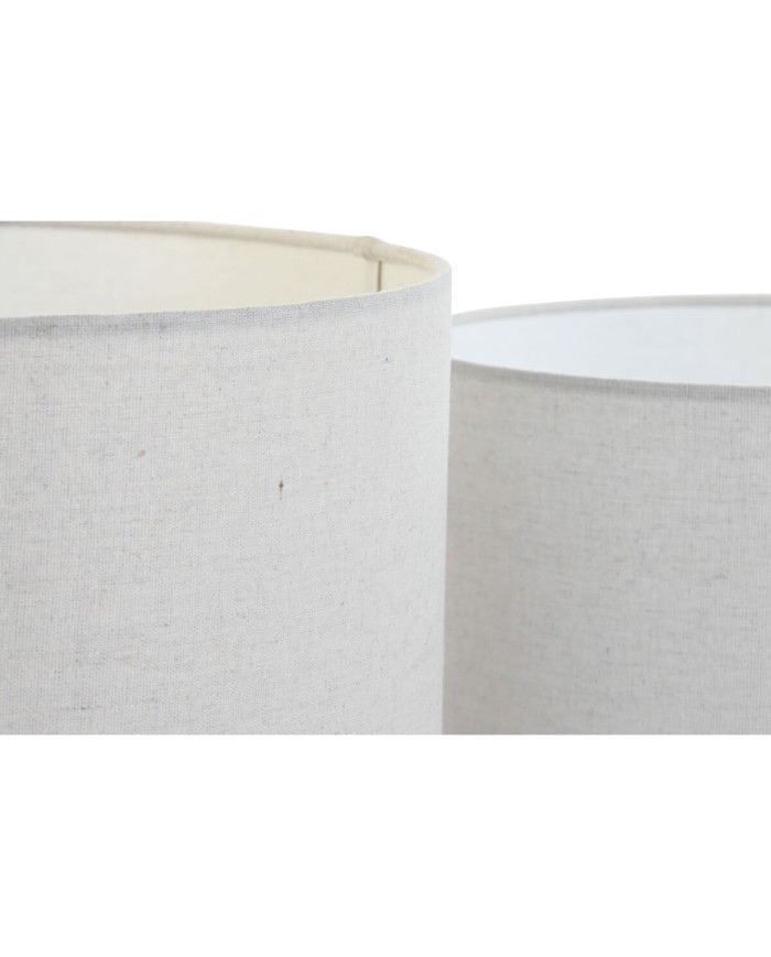 Paralume Home ESPRIT Beige Lino Metallo 40 x 40 x 28 cm (2 Unità)