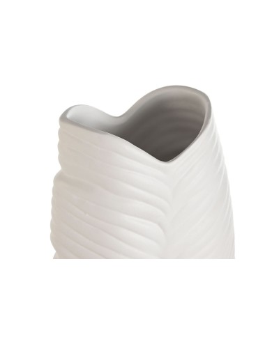Vaso Home ESPRIT Bianco Gres Tropicale Foglia della pianta 33 x 10 x 70 cm Vaso Home ESPRIT Bianco Gres Tropicale Foglia della pianta 33 x 10 x 70 cm
