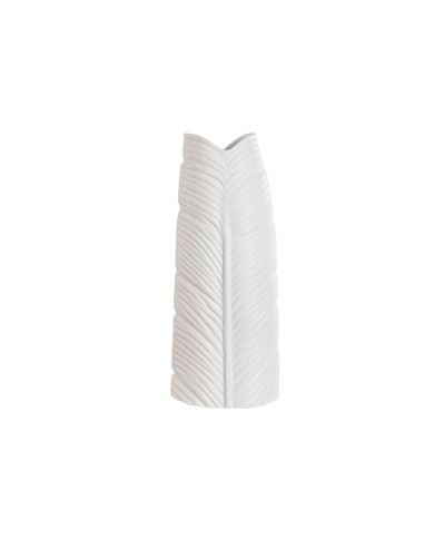 Vaso Home ESPRIT Bianco Gres Tropicale Foglia della pianta 21 x 10 x 50 cm Vaso Home ESPRIT Bianco Gres Tropicale Foglia della pianta 21 x 10 x 50 cm