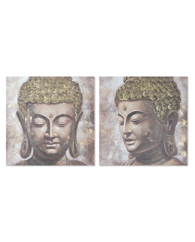 Quadro Home ESPRIT Buddha Orientale 100 x 3 x 100 cm (2 Unità)