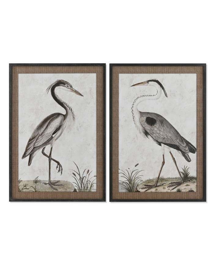 Quadro Home ESPRIT Uccello Orientale 70 x 4 x 100 cm (2 Unità)