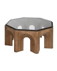 Tavolino da Caffè Home ESPRIT Cristallo Legno di abete 99 x 99 x 46 cm Tavolino da Caffè Home ESPRIT Cristallo Legno di abete 99 x 99 x 46 cm