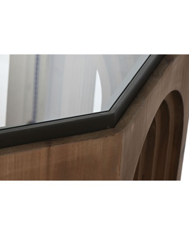 Tavolino da Caffè Home ESPRIT Cristallo Legno di abete 99 x 99 x 46 cm