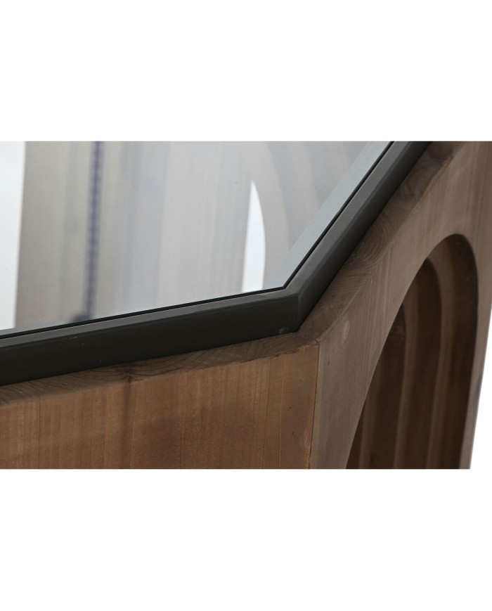 Tavolino da Caffè Home ESPRIT Cristallo Legno di abete 99 x 99 x 46 cm Tavolino da Caffè Home ESPRIT Cristallo Legno di abete 99 x 99 x 46 cm