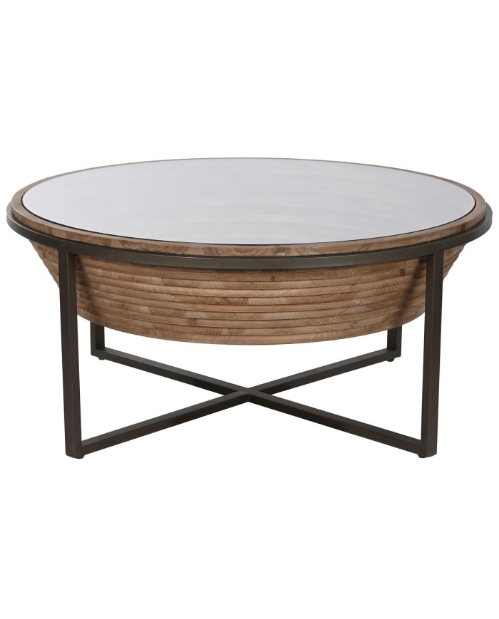 Tavolino da Caffè Home ESPRIT Cristallo Legno di abete 102 x 102 x 46 cm Tavolino da Caffè Home ESPRIT Cristallo Legno di abete 102 x 102 x 46 cm