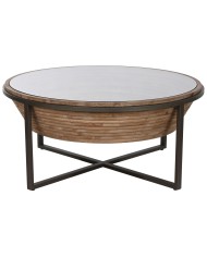 Tavolino da Caffè Home ESPRIT Cristallo Legno di abete 102 x 102 x 46 cm Tavolino da Caffè Home ESPRIT Cristallo Legno di abete 102 x 102 x 46 cm