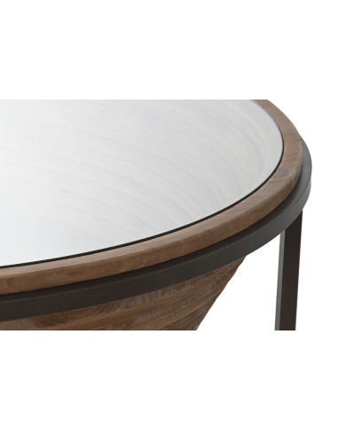 Tavolino da Caffè Home ESPRIT Cristallo Legno di abete 102 x 102 x 46 cm