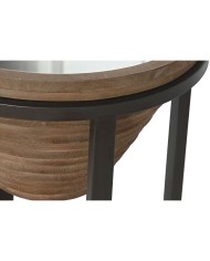 Tavolo aggiuntivo Home ESPRIT Nero Naturale Cristallo Abete 46 x 46 x 55,5 cm