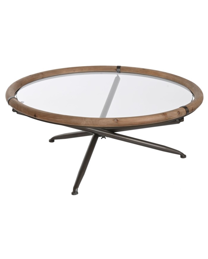 Tavolino da Caffè Home ESPRIT Cristallo Legno di abete 100 x 100 x 40 cm