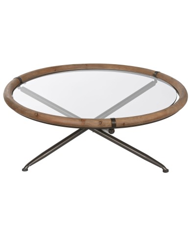 Tavolino da Caffè Home ESPRIT Cristallo Legno di abete 100 x 100 x 40 cm