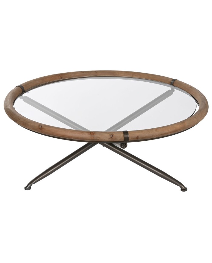 Tavolino da Caffè Home ESPRIT Cristallo Legno di abete 100 x 100 x 40 cm