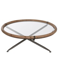 Tavolino da Caffè Home ESPRIT Cristallo Legno di abete 100 x 100 x 40 cm