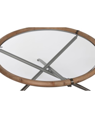 Tavolino da Caffè Home ESPRIT Cristallo Legno di abete 100 x 100 x 40 cm