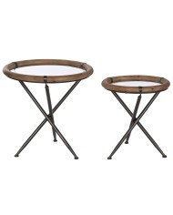 Tavolino da Caffè Home ESPRIT Cristallo Legno di abete 100 x 100 x 40 cm