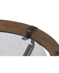 Set di 2 tavoli Home ESPRIT Nero Naturale Cristallo Abete 65 x 65 x 66 cm