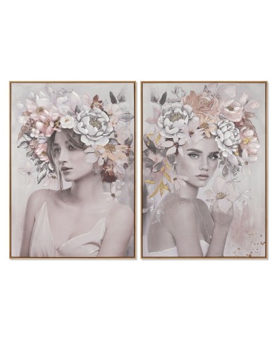 Quadro Home ESPRIT Fiori Moderno 70 x 3,5 x 100 cm (2 Unità)