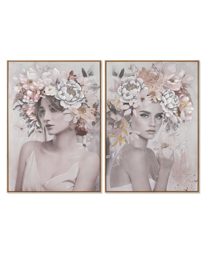 Quadro Home ESPRIT Fiori Moderno 70 x 3,5 x 100 cm (2 Unità) Quadro Home ESPRIT Fiori Moderno 70 x 3,5 x 100 cm (2 Unità)