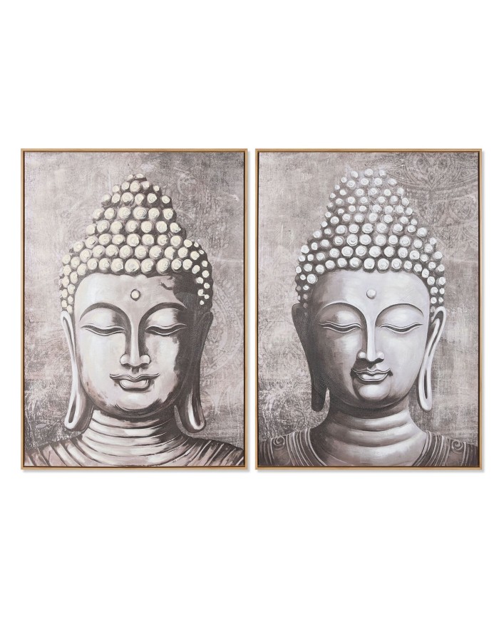 Quadro Home ESPRIT Buddha Orientale 70 x 3,5 x 100 cm (2 Unità)