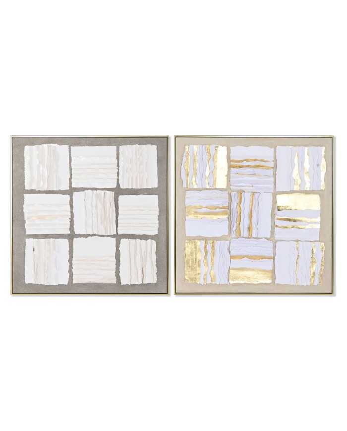 Quadro Home ESPRIT Astratto Moderno 102,3 x 4,5 x 102,3 cm (2 Unità)