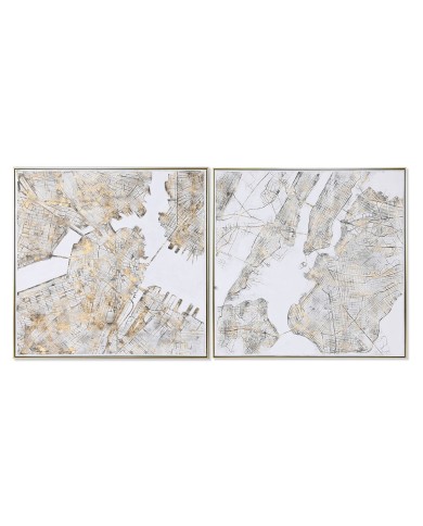 Quadro Home ESPRIT Città Loft 102 x 4,5 x 102 cm (2 Unità)